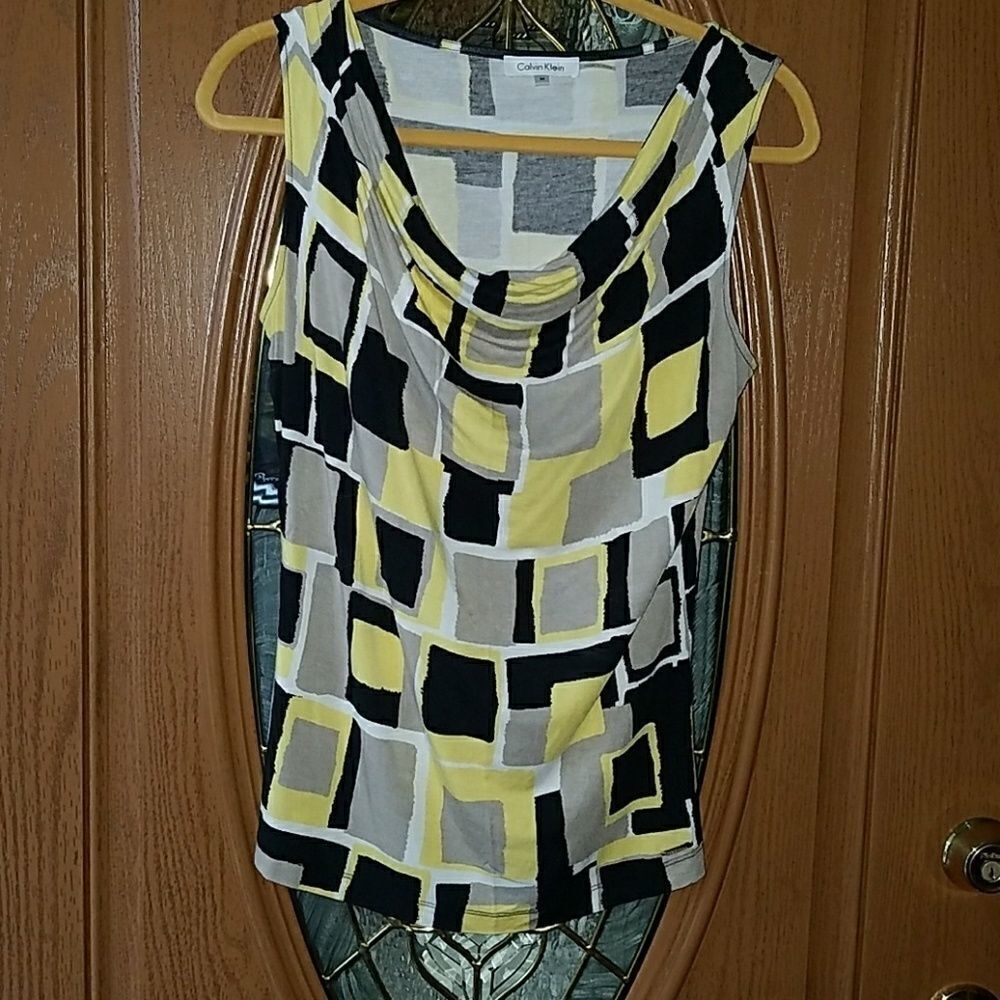 Calvin Klein Cowl block top Sz M NWOT